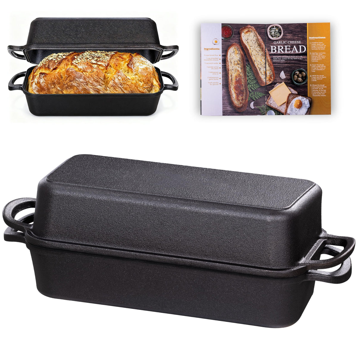 Vanderlume 11x5 loaf pan with lid, ideal for large, even-baked loaves.