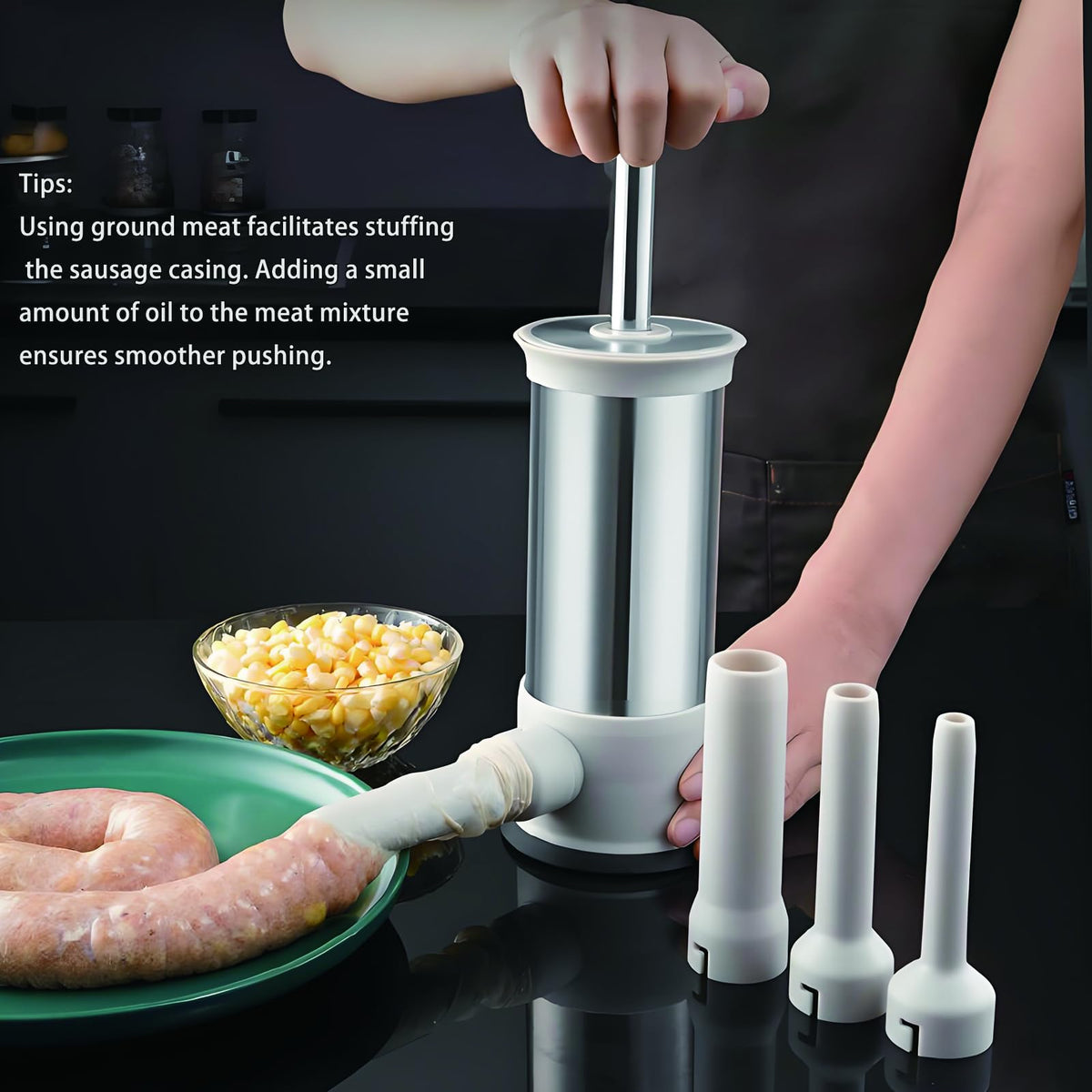 VANEME sausage stuffer detachable parts for easy cleaning and maintenance