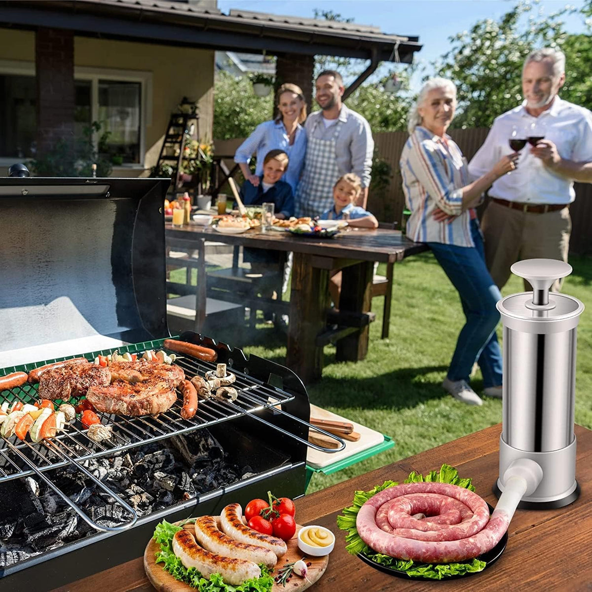 VANEME sausage stuffer large-capacity barrel for batch cooking