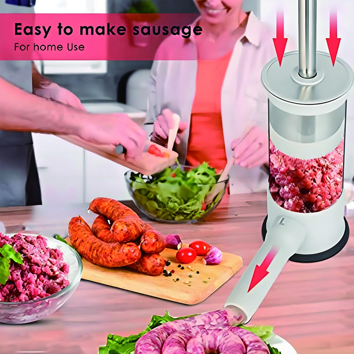 VANEME sausage stuffer for meatballs and sausages during home cooking