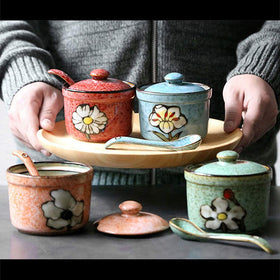 VanEnjoy gift-ready floral ceramic set adds decorative charm