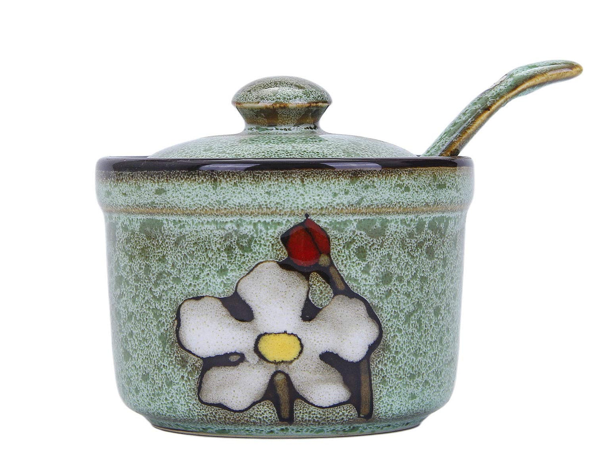 VanEnjoy retro sugar bowls with hand-painted flowers elevate table decor and convenient sugar access