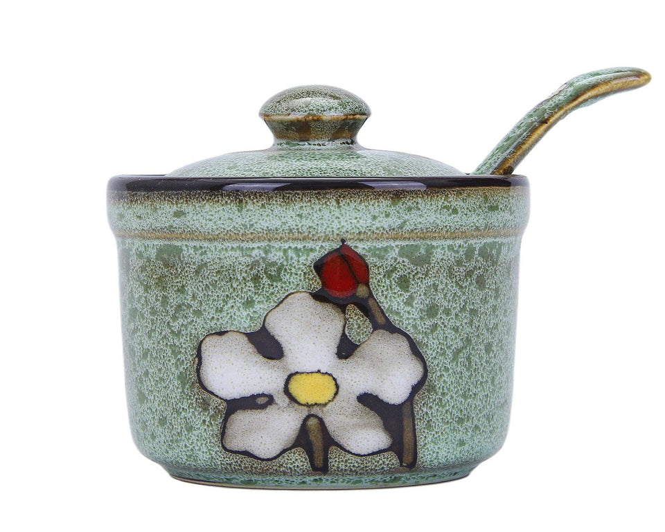 VanEnjoy retro sugar bowls with hand-painted flowers elevate table decor and convenient sugar access