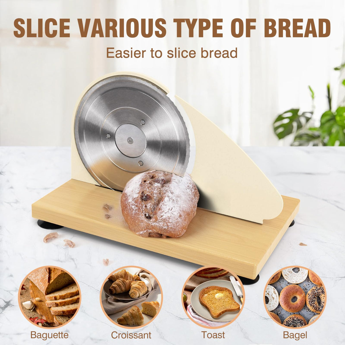 vanerepok bread slicer suction base keeps the counter stable for safe slicing