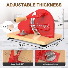Vanerepok bread slicer thickness knob highlights easy adjustable slices.
