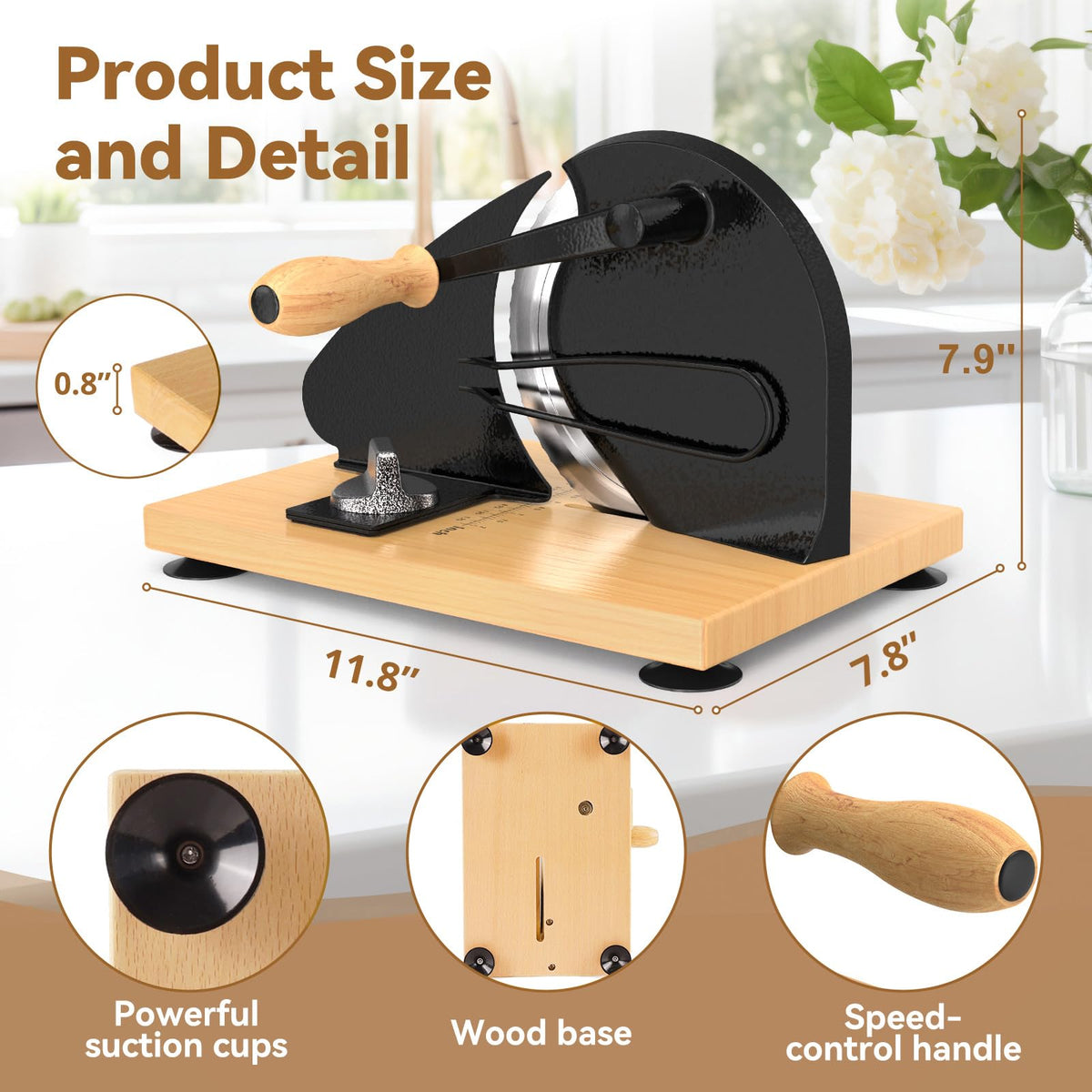 Vanerepok ergonomic slicing handle for comfortable use