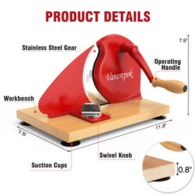 Vanerepok adjustable-thickness slicer for precise slices up to 0.8 inches