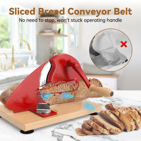 Vanerepok sourdough slicer gear drive detail enables smooth, effortless slicing.
