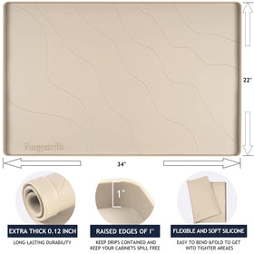 Vangostella under sink mat anti-slip wave pattern keeps items in place