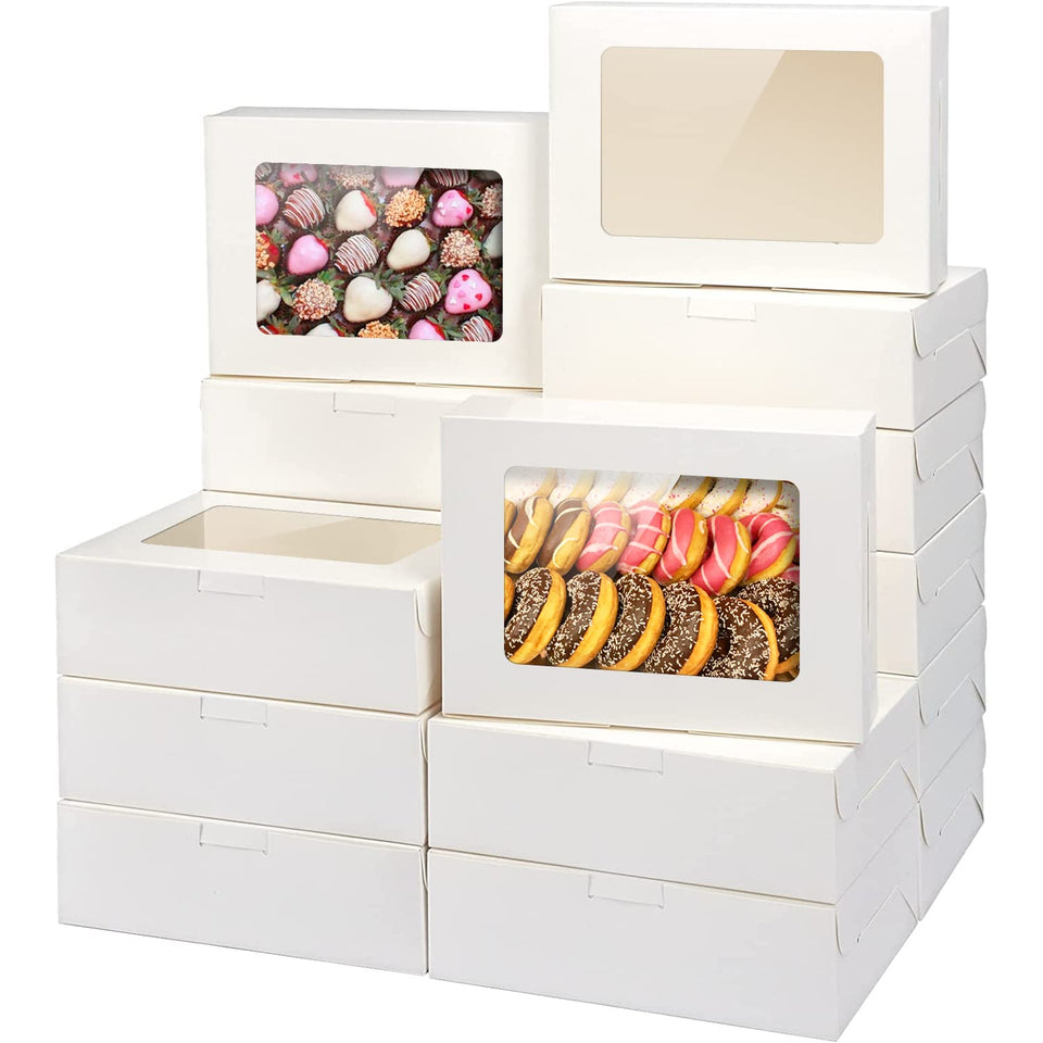 VANKUTL white cookie box with window displaying treats, ideal for gift packaging