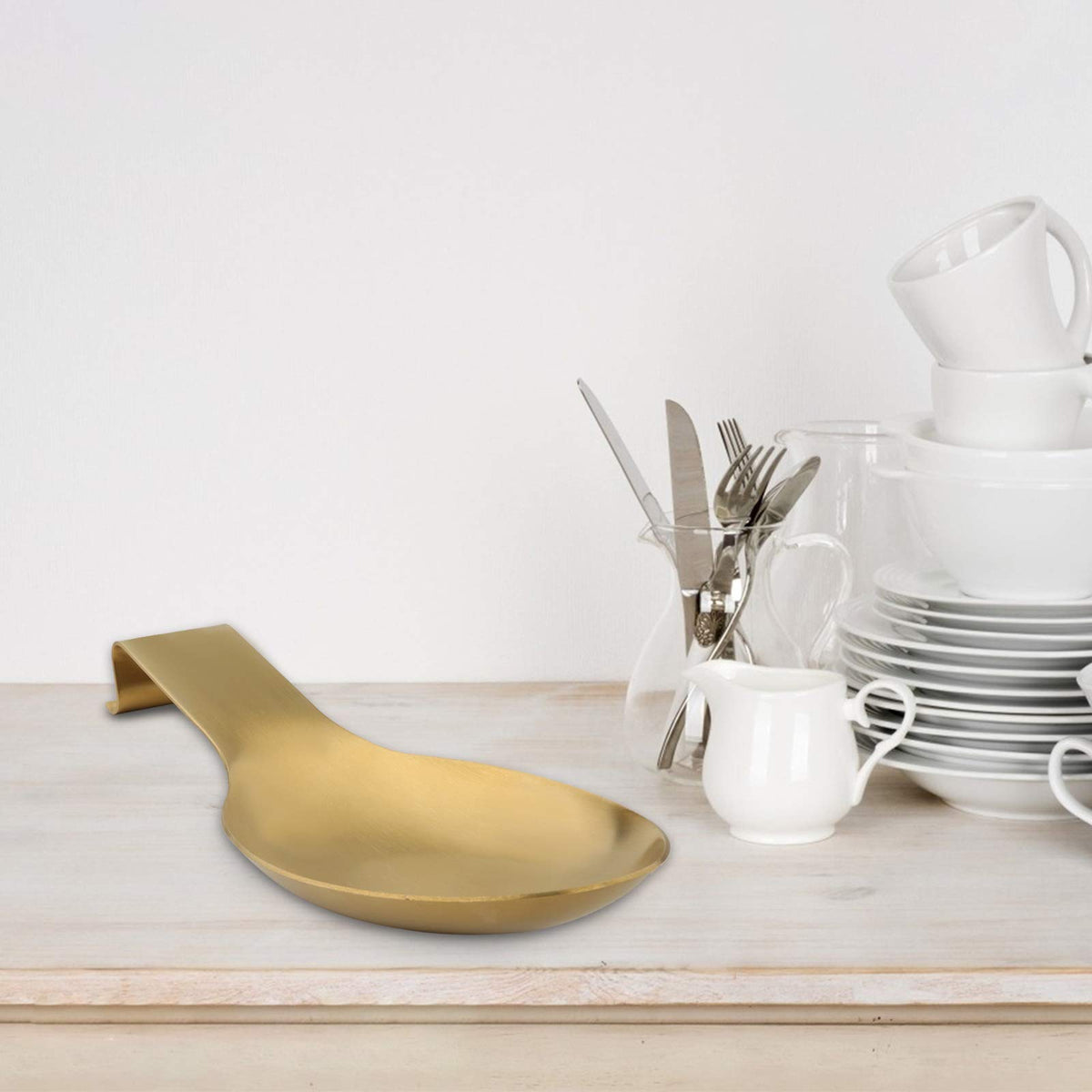 VanlonPro lead-free stainless steel spoon rest ideal for everyday kitchen tasks.