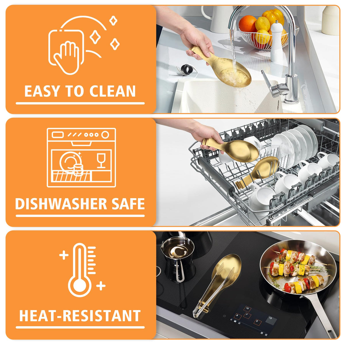 VanlonPro large spoon rest measures 9.8 by 3.7 inches for multiple utensils.