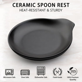 VanlonPro matte black spoon rest on kitchen counter with modern design