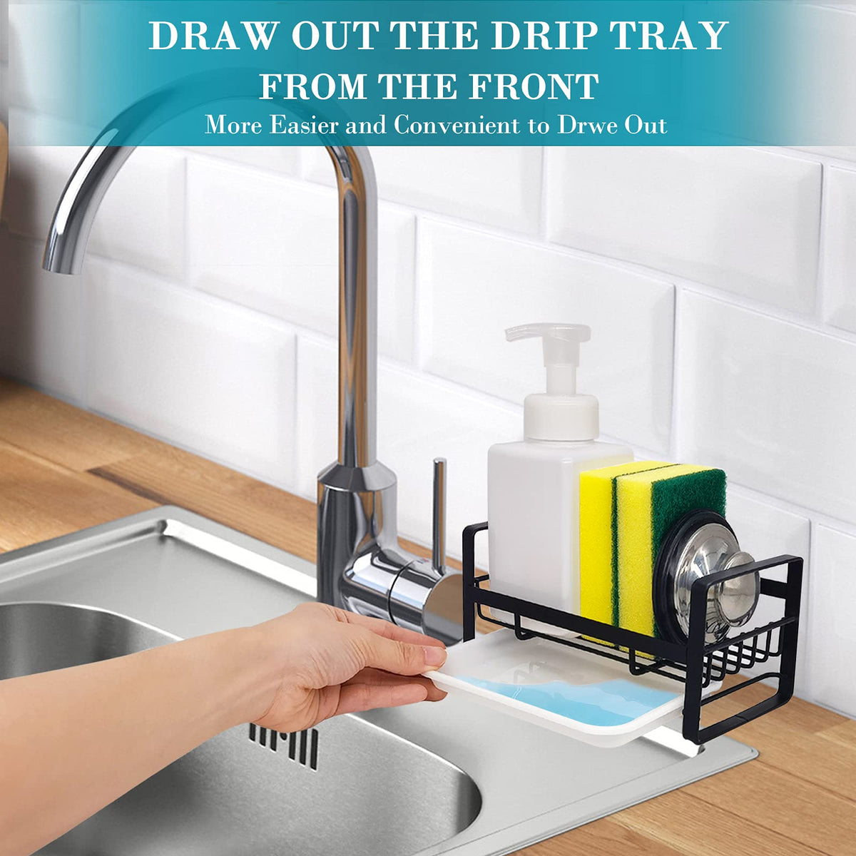 VANTEN sink caddy hollow bottom drainage speeds drying of tools.