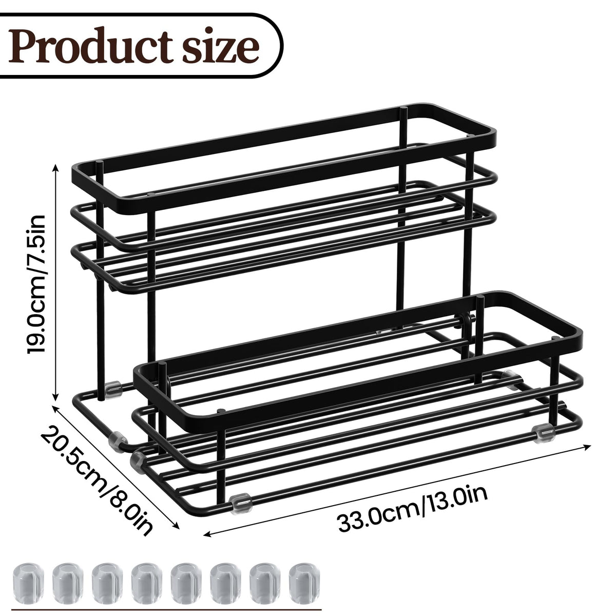 Vantimo compact rack fits small spaces on counters for easy access.