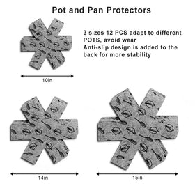 Vanwychen pan dividers with spider design fit curved pots for secure, scratch-free stacking.