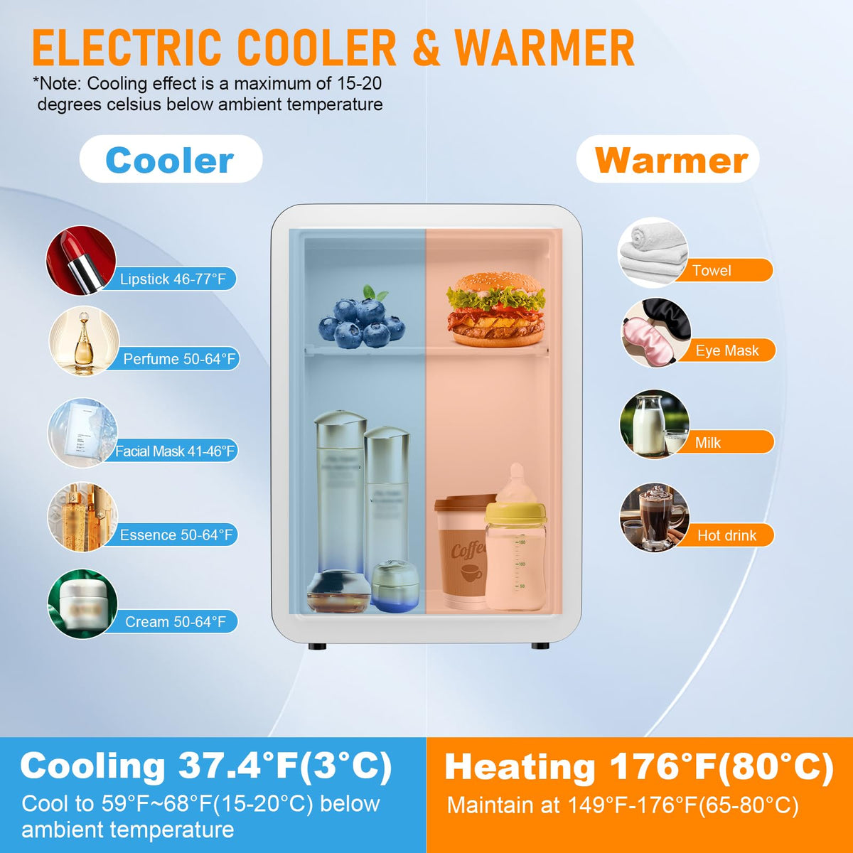 VANZBON fridge interior with divider for flexible storage and organization.