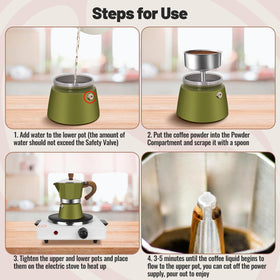 Vaolvpant coffee setup with cups, illustrating versatile brewing for Italian and Cuban cafés.