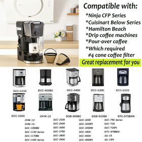VAQINED 4-cone filter basket for Ninja shown in action with compatibility.