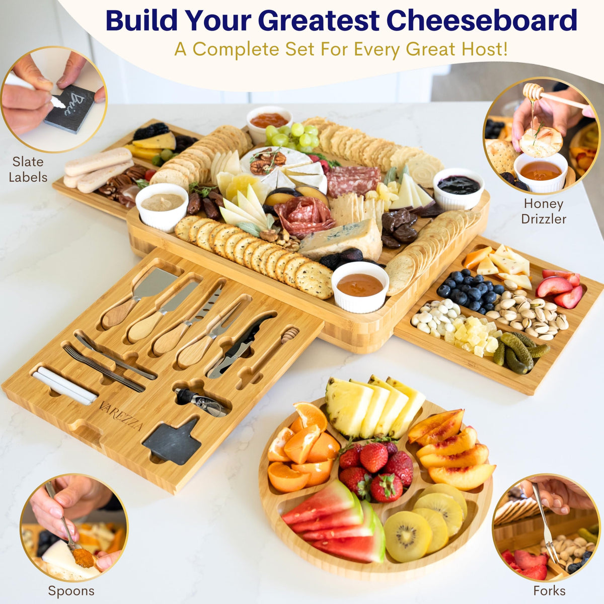 VAREZZA board and tools in bridal shower setup.