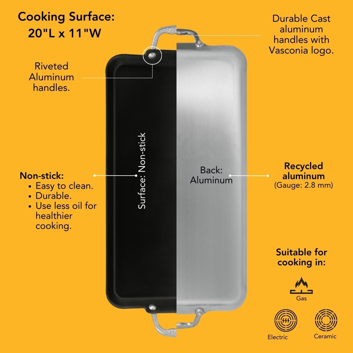 Vasconia easy cleanup and durable construction for busy kitchens