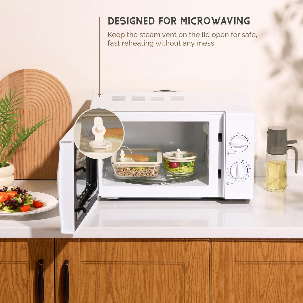 Vase and Vessel microwave-safe container ideal for reheating leftovers.