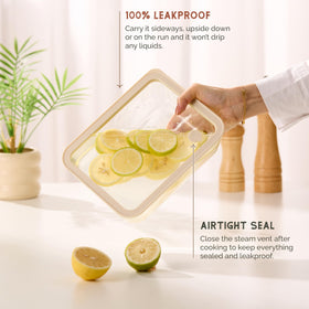 Vase and Vessel tempered glass lid with vent to reduce splatter.