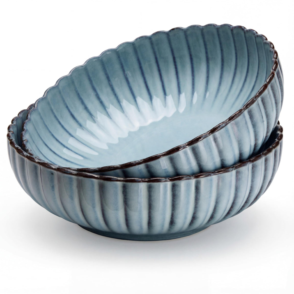Vase and Vessel Tidal bowl with ribbed exterior enhances salad presentation.