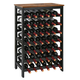 VASMIA 42-bottle bamboo wine rack front view shows organized storage and accessibility