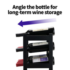 VASMIA bamboo wine rack with bottles showcasing organized display.