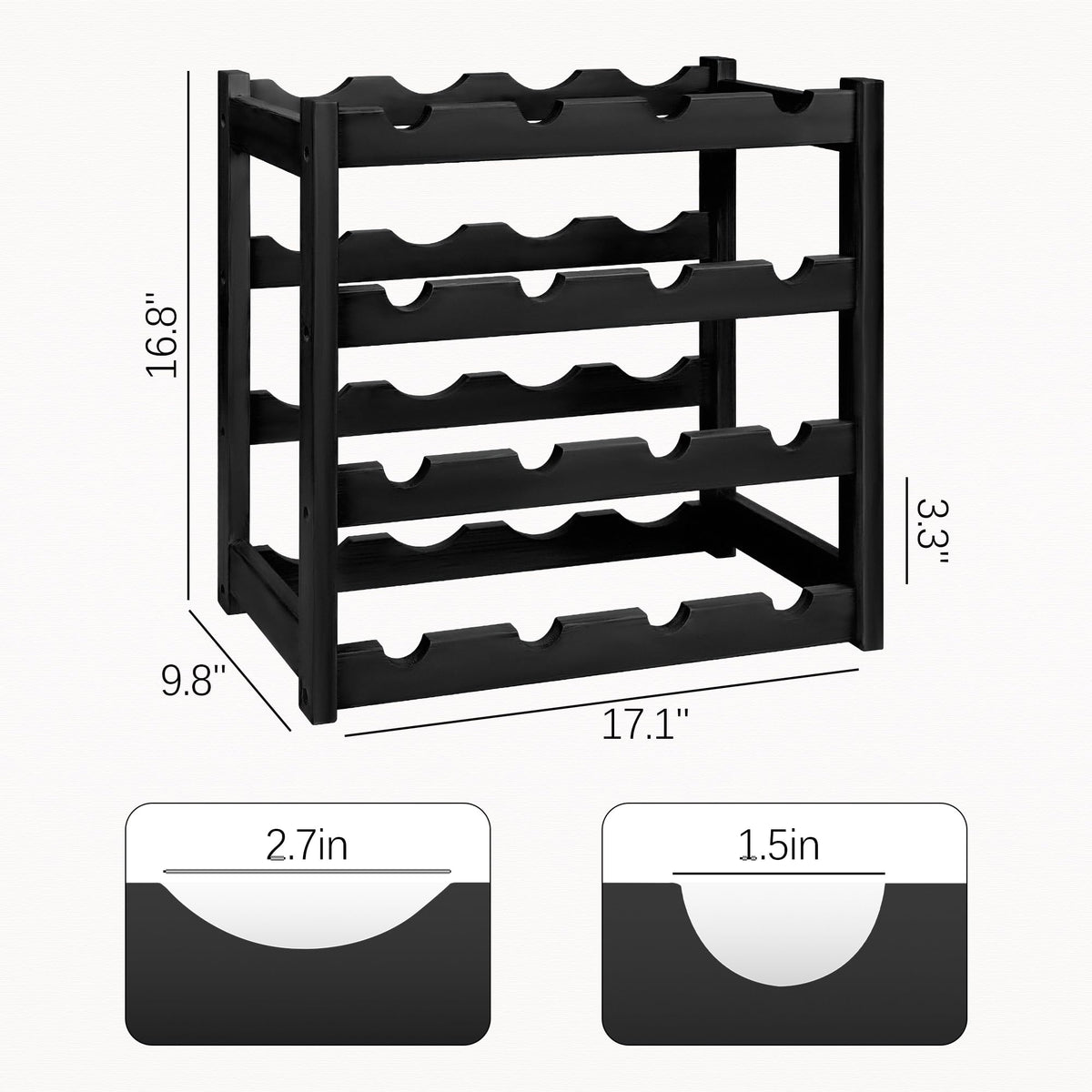 VASMIA countertop wine rack displayed in a kitchen, bar, or dining area for convenient access