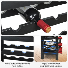 VASMIA freestanding floor wine shelf offers stable storage without wall mounting