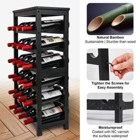 VASMIA bamboo rack emphasizes eco-friendly, durable construction in a natural finish.