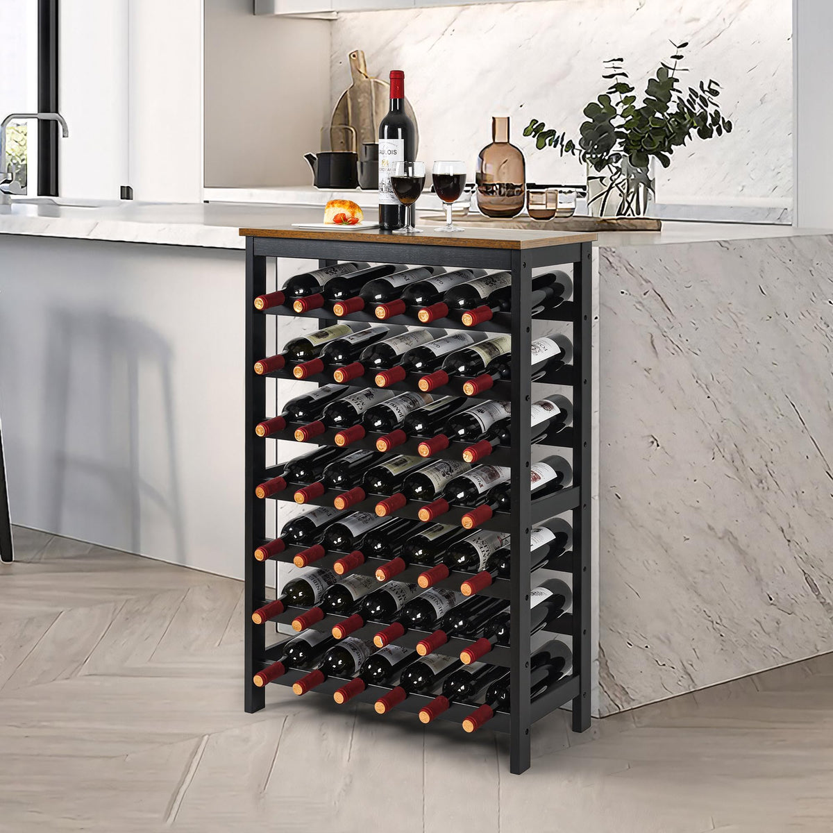 VASMIA kitchen-dining-bar display complements decor while keeping wine organized