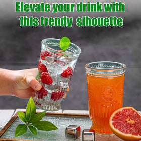 VasoArte tall water tumbler with ribbed texture for secure grip