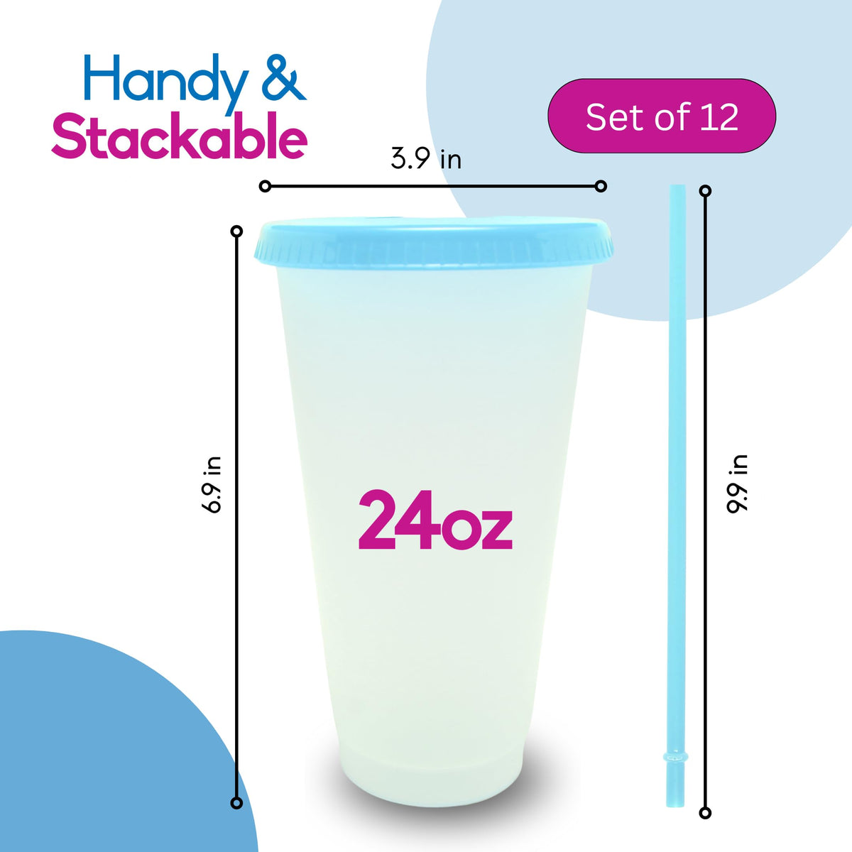 VASOLERIA 24oz tumbler cups with lids and straws for spill-free cold drinks.