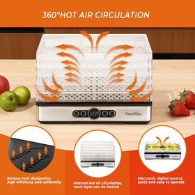 Vassillias 904 removable trays enable quick cleaning and loading.