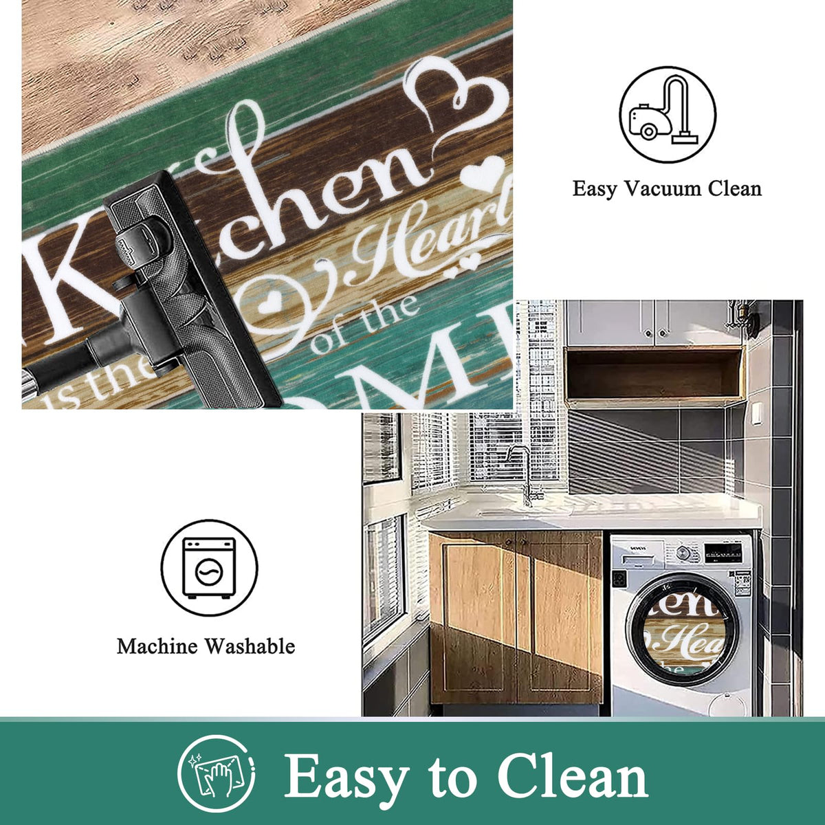 Vaukki Boho rug is machine washable for easy cleaning.