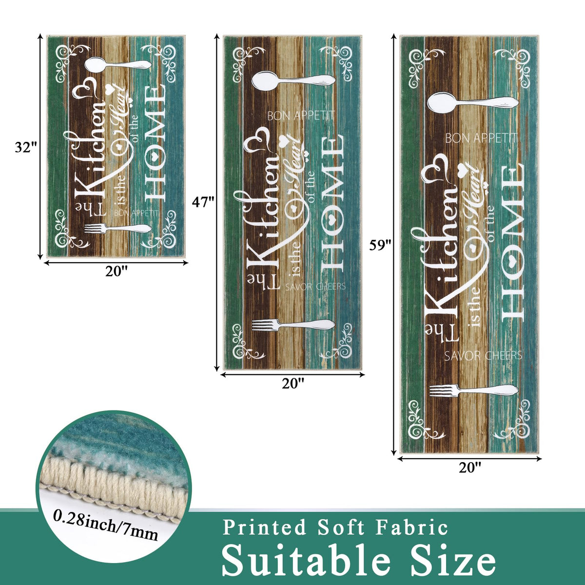 Vaukki Boho laundry room rug teal helps protect floors from spills.