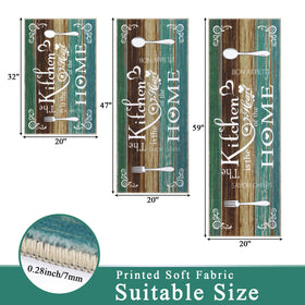 Vaukki Boho laundry room rug teal helps protect floors from spills.