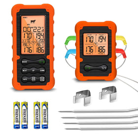 VAUNO Grill Smoker remote display showing four temps and timer at a glance