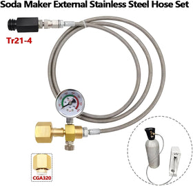 VaVoger CO2 tank to soda machine link shows external canister connectivity and potential savings.