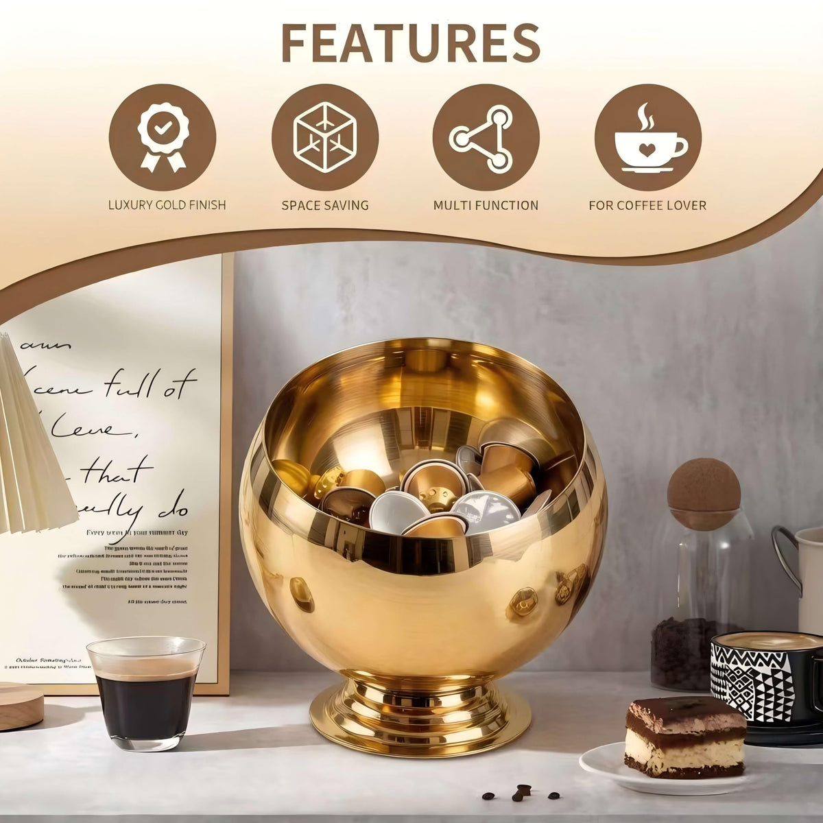 VAWNKUKN coffee pod organizer fits slim counters and keeps routines tidy.