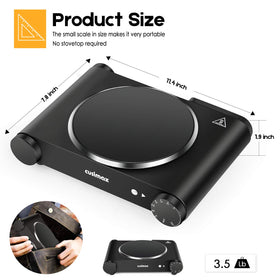 Vayepro Cusimax 7-inch ceramic glass top demonstrates even heat distribution for small pots.