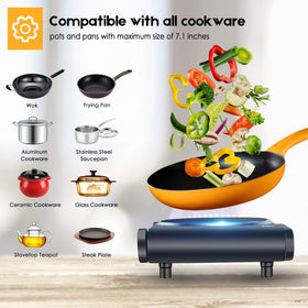 Vayepro Cusimax portable infrared stove side panel view shows simple operation for home offices.