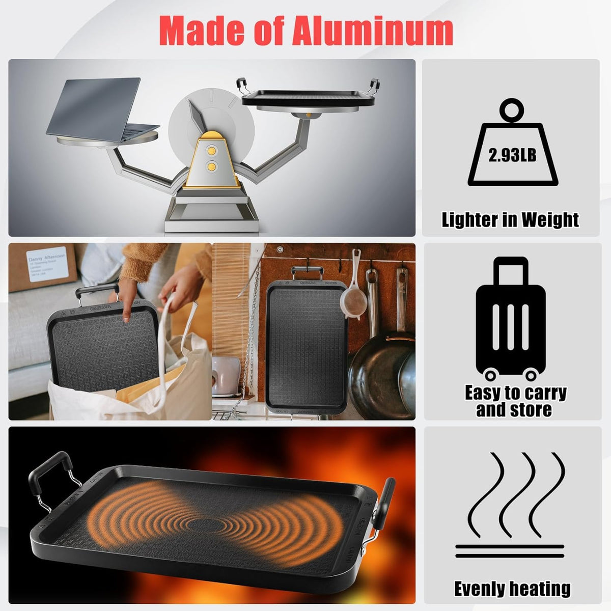 Vayepro non-stick ceramic coating facilitates easy cleanup after searing and frying.