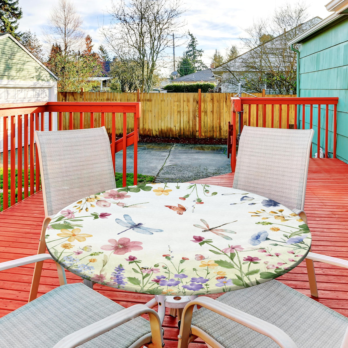 VBDFD wipeable table cover suitable for patios and kitchens.