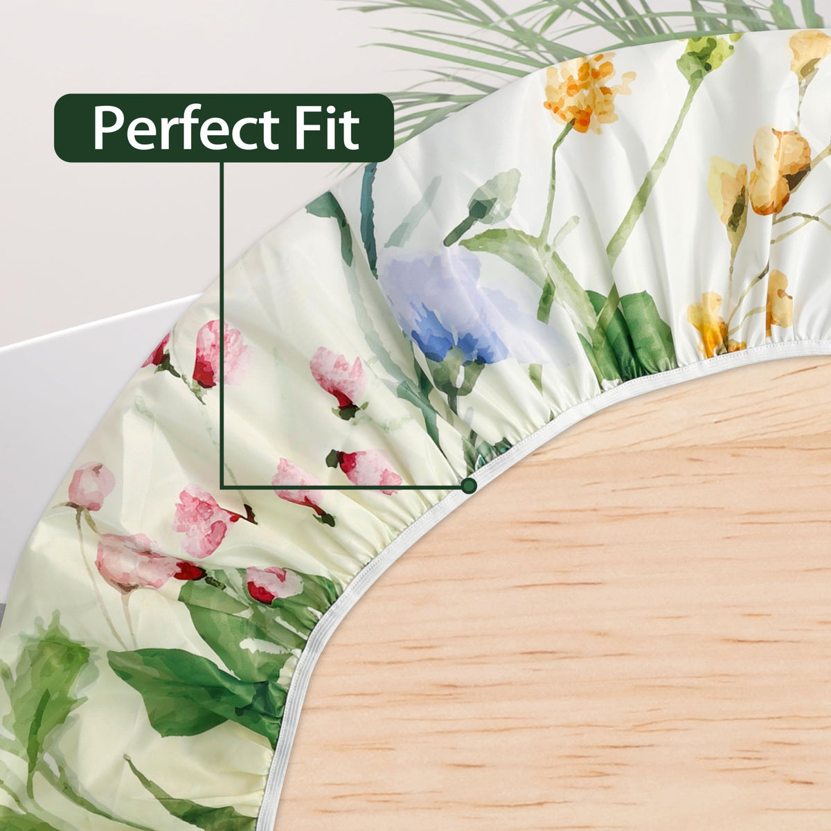 VBDFD floral round table cover adds spring vibes to meals.