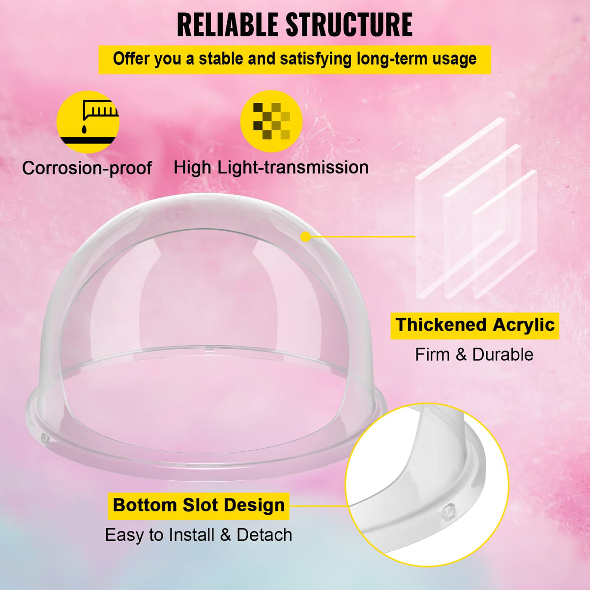 VBENLEM cotton candy machine cover easy install and maintenance