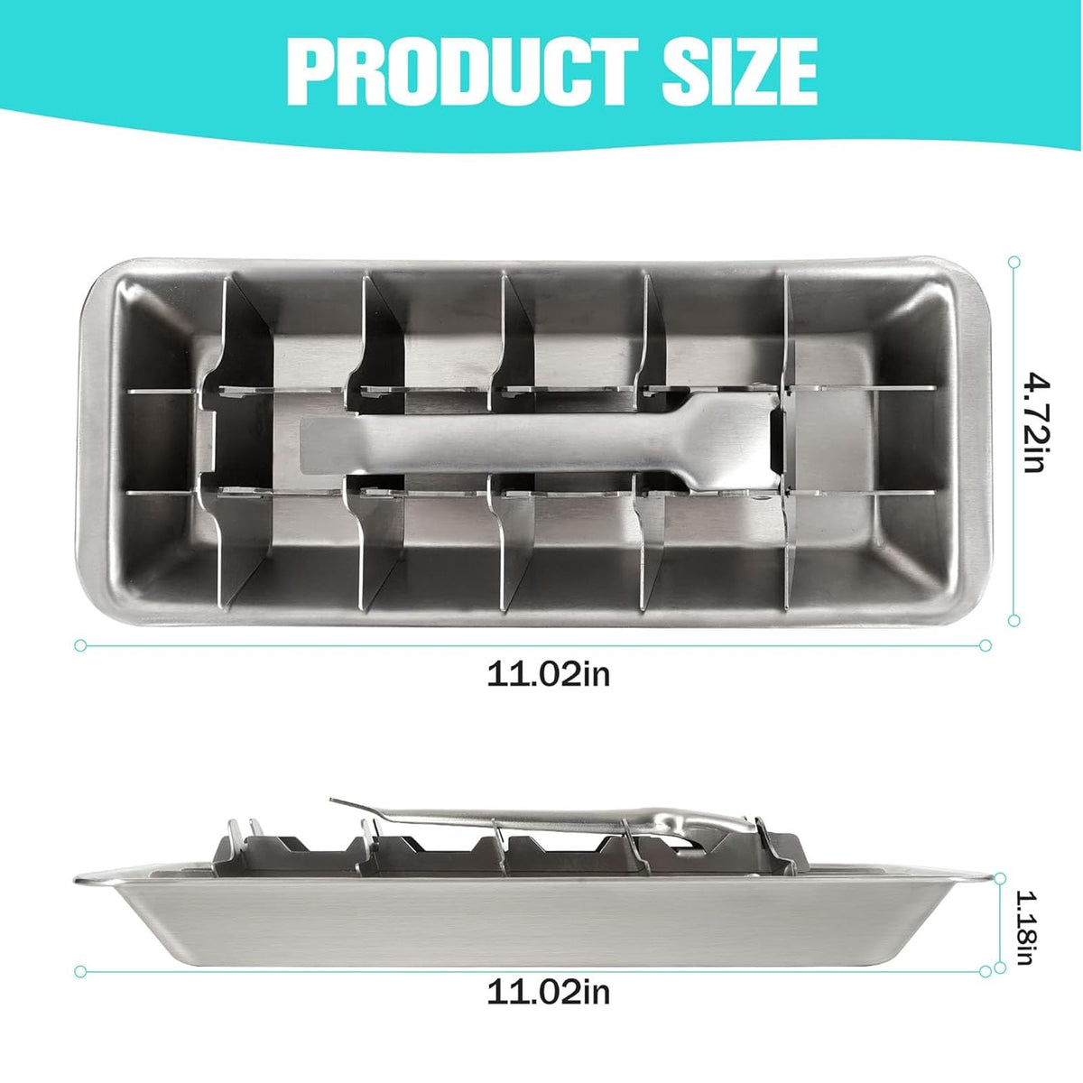 VBQFDPH stainless steel ice tray with lever release for effortless removal